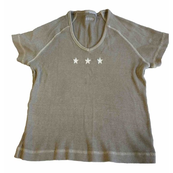 Hard Tail Womens Ribbed Cardigan Sweater Set Khaki Beige V Neck Sz Small READ - Picture 3 of 16